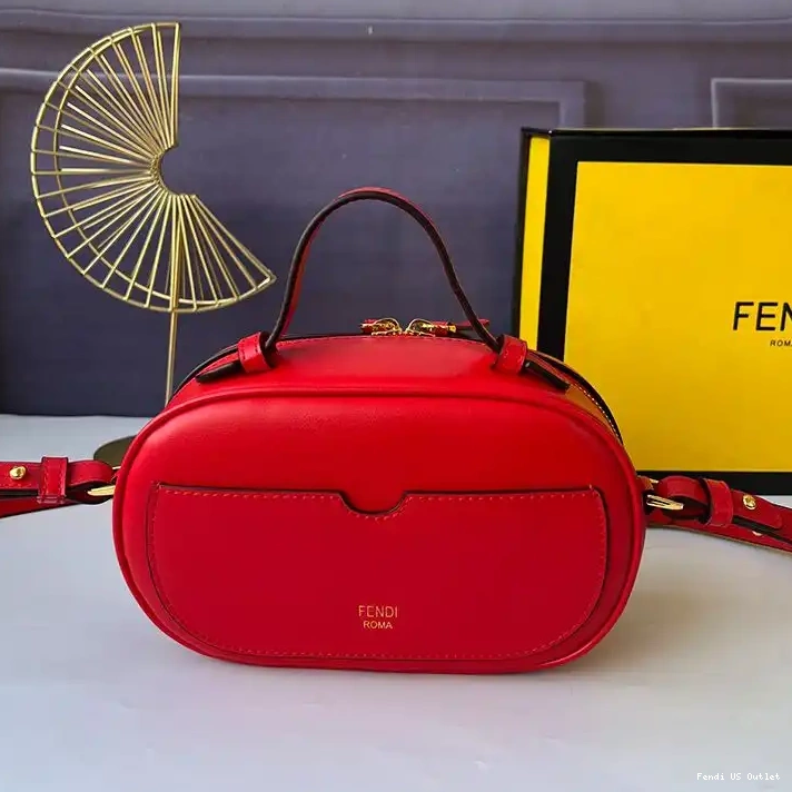 Affordable O'Lock Leather Fendi Mini Case Red Calf In Camera 0322 HOT SALE